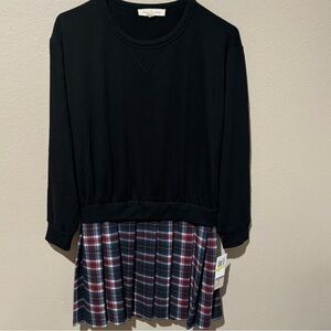 Kingston Grey women’s juniors Sweatshirt Plaid dress, size M